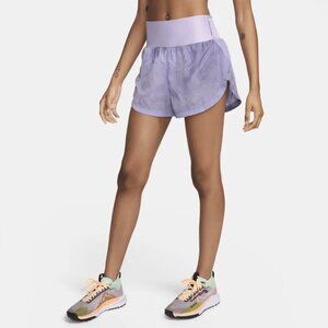 Nike Women's Trail Repel Mid-Rise 3" Brief-lined Running Shorts Purple XL NWOT